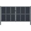 HOMMOO Portail De Jardin Acier 400 X 175 Cm Anthracite 1 HOMMOO Portail De Jardin Acier 400 X 175 Cm Anthracite -Portail Soldes Boutique 43773579 1