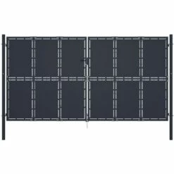 HOMMOO Portail De Jardin Acier 400 X 175 Cm Anthracite