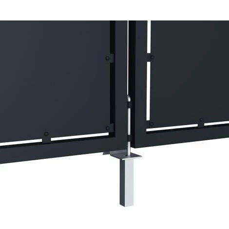 HOMMOO Portail De Jardin Acier 400 X 175 Cm Anthracite 6 HOMMOO Portail De Jardin Acier 400 X 175 Cm Anthracite – Image 4