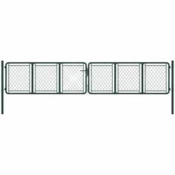 HOMMOO Portail De Jardin Acier 400 X 75 Cm Vert