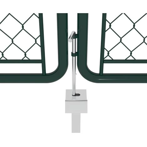 HOMMOO Portail De Jardin Acier 400 X 75 Cm Vert 6 HOMMOO Portail De Jardin Acier 400 X 75 Cm Vert – Image 4