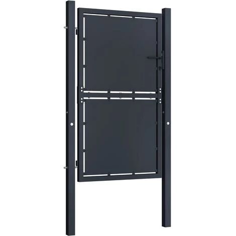 HOMMOO Portail De Jardin Acier 100x150 Cm Anthracite 4 HOMMOO Portail De Jardin Acier 100x150 Cm Anthracite – Image 2