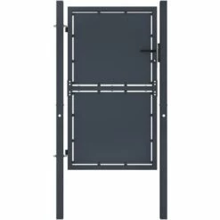 HOMMOO Portail De Jardin Acier 100 X 200 Cm Anthracite