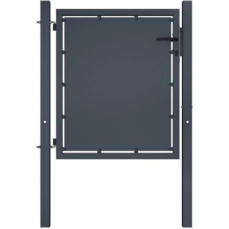 HOMMOO Portail De Jardin Acier 100 X 100 Cm Anthracite 3 HOMMOO Portail De Jardin Acier 100 X 100 Cm Anthracite