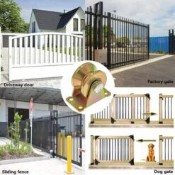 GUAZHUNIFR Roue Gorge V, Roues Pour Portail Coulissant 50mm, Roues En Acier Avec Rainure En V, Pour Portail Coulissant, Porte D'usine, Porte D'allée, Capacité De Charge 270kg Par Roulette Guazhuni 4 Pcs -Portail Soldes Boutique 46561031 5