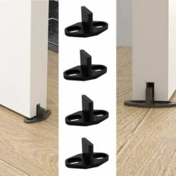 GUAZHUNIFR Guide Porte Galandage, Guide De Plancher Porte Coulissante Bas De Porte De Grange Coulissante Pour Porte D'armoire Porte En Bois Guazhuni 4 Pcs -Portail Soldes Boutique 46561035 4