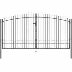 Hommoo Double Portail Avec Haut Sous Forme De Lance 400 X 248 Cm