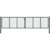 Hommoo Portail En Maille De Jardin Acier Galvanise 400 X 150 Cm Gris -Portail Soldes Boutique 46563075 1