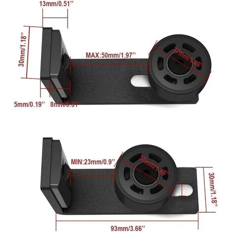 GUAZHUNIFR Guide Pour Portail Ajustable Guide De Plancher Mur / Porte Guide Inférieur Pour Porte En Bois Coulissante, Guazhuni Noir 5 GUAZHUNIFR Guide Pour Portail Ajustable Guide De Plancher Mur / Porte Guide Inférieur Pour Porte En Bois Coulissante, Guazhuni Noir – Image 3