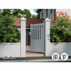 AUTOURDUPORTAIL Portillon BAYA Blanc 9016 - L104 Cm X H135 Cm En Aluminium AUTOUR DU PORTAIL
