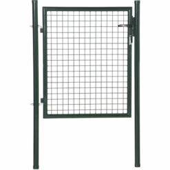 Outsunny Portillon Grillagé Dim. 97L X 150H Cm - Gâche Réversible, Serrure Encastrée, 3 Clés - Acier Vert - Vert