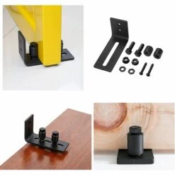 SUPERMARKET Guide De Roulement Pour Porte Coulissante - Avec 2 Roulettes - Pour Portes Coulissantes - Noir，Superma -Portail Soldes Boutique 51451765 4