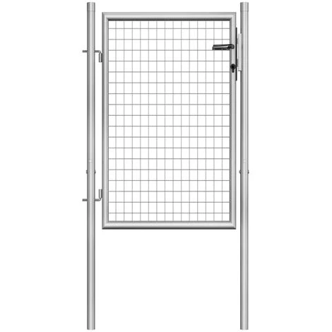 YOUTHUP Porte De Jardin Acier Galvanisé 105x150 Cm Argenté - Argent 3 YOUTHUP Porte De Jardin Acier Galvanisé 105x150 Cm Argenté - Argent