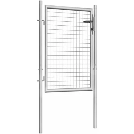 YOUTHUP Porte De Jardin Acier Galvanisé 105x150 Cm Argenté - Argent 4 YOUTHUP Porte De Jardin Acier Galvanisé 105x150 Cm Argenté - Argent – Image 2