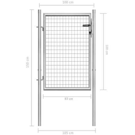 YOUTHUP Porte De Jardin Acier Galvanisé 105x150 Cm Argenté - Argent 7 YOUTHUP Porte De Jardin Acier Galvanisé 105x150 Cm Argenté - Argent – Image 5