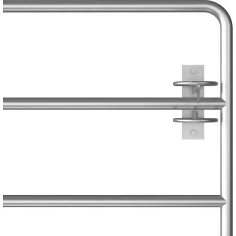YOUTHUP Portillon à 5 Barres Acier (95-170)x90 Cm Argenté - Argent 6 YOUTHUP Portillon à 5 Barres Acier (95-170)x90 Cm Argenté - Argent – Image 4