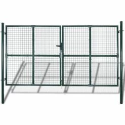 YOUTHUP Portail De Cl?ture En Grillage Galvanisée 289 X 200 Cm / 306 X 250 Cm - Vert