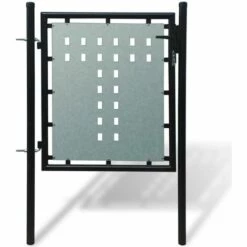 Topdeal Portail Simple De Clôture Noir 100x125 Cm