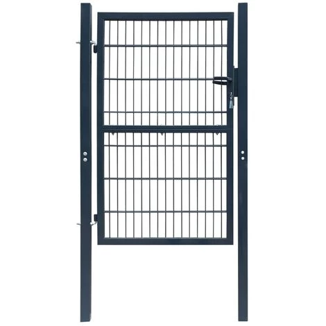 Topdeal Portillon Acier 103x250 Cm Anthracite 3 Topdeal Portillon Acier 103x250 Cm Anthracite