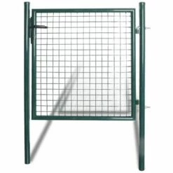 Topdeal Portail De Clôture à Porte Simple Acier Enduit De Poudre