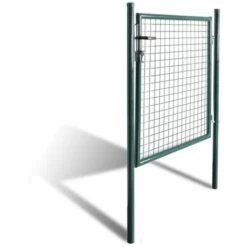 Topdeal Portail De Clôture à Porte Simple Acier Enduit De Poudre -Portail Soldes Boutique 52081759 3