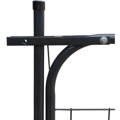 Topdeal Portail De Clôture De Jardin 100 X 100 Cm Anthracite 5 Topdeal Portail De Clôture De Jardin 100 X 100 Cm Anthracite – Image 3