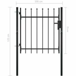 Topdeal Portail Avec Haut Sous Forme De Lance 100x75 Cm -Portail Soldes Boutique 52082499 5