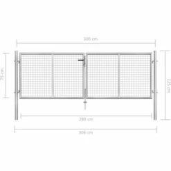 Topdeal Porte De Jardin Acier Galvanisé 306x125 Cm Argenté 11 Topdeal Porte De Jardin Acier Galvanisé 306x125 Cm Argenté -Portail Soldes Boutique 52082537 5