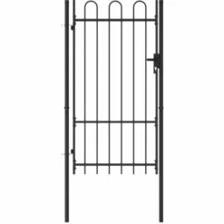 Topdeal Portillon Simple Porte Avec Dessus Arqué Acier 1x1,75 M Noir