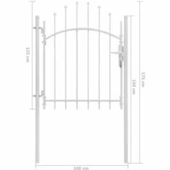 Topdeal Portail De Jardin Acier 1 X 1,75 M Blanc -Portail Soldes Boutique 52093625 5