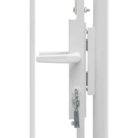 Topdeal Portail De Jardin Acier 1 X 2 M Blanc 6 Topdeal Portail De Jardin Acier 1 X 2 M Blanc – Image 4