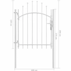Topdeal Portail De Jardin Acier 1 X 2 M Blanc 11 Topdeal Portail De Jardin Acier 1 X 2 M Blanc -Portail Soldes Boutique 52093631 5