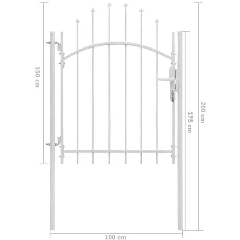 Topdeal Portail De Jardin Acier 1 X 2 M Blanc 7 Topdeal Portail De Jardin Acier 1 X 2 M Blanc – Image 5