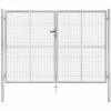Topdeal Porte De Jardin Acier Galvanisé 306x225 Cm Argenté 1 Topdeal Porte De Jardin Acier Galvanisé 306x225 Cm Argenté -Portail Soldes Boutique 52093710 1