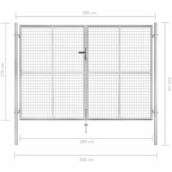 Topdeal Porte De Jardin Acier Galvanisé 306x225 Cm Argenté 11 Topdeal Porte De Jardin Acier Galvanisé 306x225 Cm Argenté -Portail Soldes Boutique 52093710 5