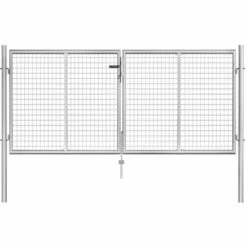 Topdeal Porte De Jardin Acier Galvanisé 306x150 Cm Argenté