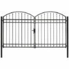 Topdeal Portillon Double Porte Avec Dessus Arqué Acier 300x200 Cm Noir 1 Topdeal Portillon Double Porte Avec Dessus Arqué Acier 300x200 Cm Noir -Portail Soldes Boutique 52093802 1