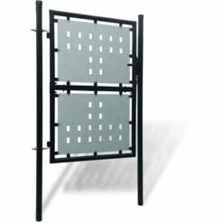 LITZEE Portail Simple De Clôture Noir 100x175 Cm # 11 LITZEE Portail Simple De Clôture Noir 100x175 Cm # -Portail Soldes Boutique 53645395 5