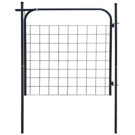LITZEE Portail De Clôture De Jardin 100 X 100 Cm Anthracite # 3 LITZEE Portail De Clôture De Jardin 100 X 100 Cm Anthracite #