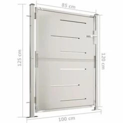VidaXL Portail De Jardin 100x125 Cm Acier Inoxydable - Argent -Portail Soldes Boutique 54141604 3