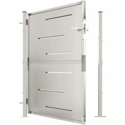 VidaXL Portail De Jardin 100x125 Cm Acier Inoxydable - Argent -Portail Soldes Boutique 54141604 5