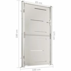 VidaXL Portail De Jardin 100x180 Cm Acier Inoxydable - Argent 9 VidaXL Portail De Jardin 100x180 Cm Acier Inoxydable - Argent -Portail Soldes Boutique 54141606 3