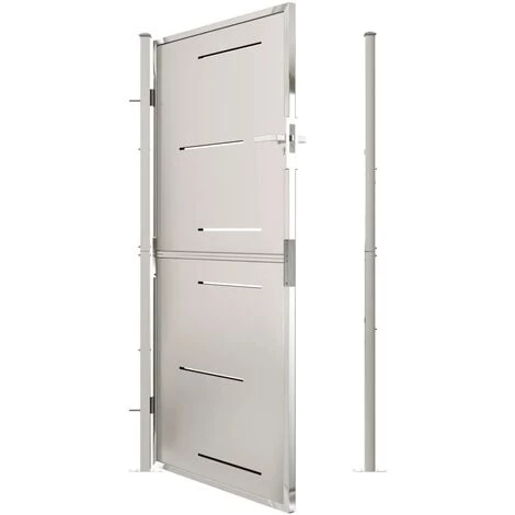 VidaXL Portail De Jardin 100x180 Cm Acier Inoxydable - Argent 7 VidaXL Portail De Jardin 100x180 Cm Acier Inoxydable - Argent – Image 5