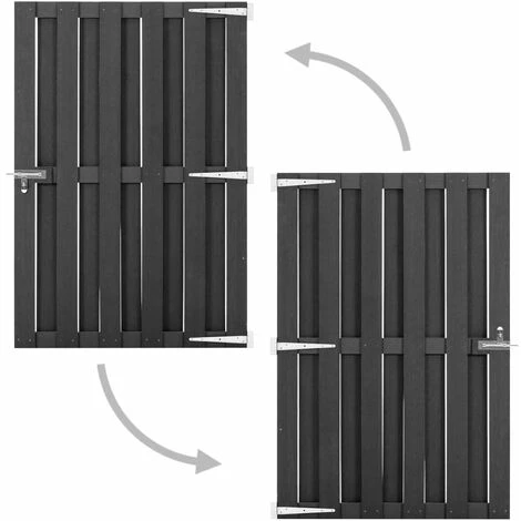 Hommoo Portillon WPC 100x150 Cm Gris 4 Hommoo Portillon WPC 100x150 Cm Gris – Image 2