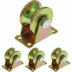 TINOR 4 Pcs Roues Pour Portail Coulissant 50mm, Roues En Acier Avec Rainure En U, Roue à Rainure En U Pour Voie Inversée, Machine Industrielle, Porte Roulante, Capacité De Charge 300kg Par Roue