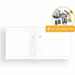 PACKIT Portail Aluminium Battant Découpe Laser En Kit + Motorisation Dimension L.3000 (entre Piliers) X H.1500 Mm Couleurs Blanc (RAL 9010) 10 PACKIT Portail Aluminium Battant Découpe Laser En Kit + Motorisation Dimension L.3000 (entre Piliers) X H.1500 Mm Couleurs Blanc (RAL 9010) -Portail Soldes Boutique 54266383 4