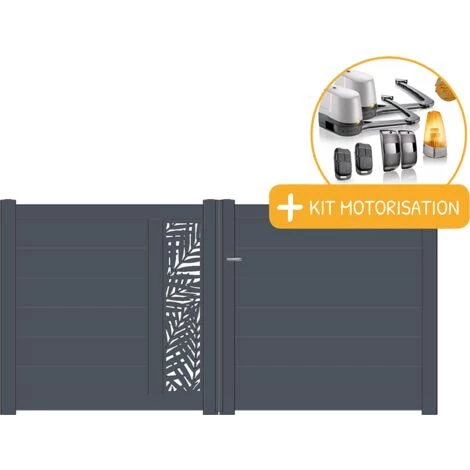 PACKIT Portail Aluminium Battant Découpe Laser En Kit + Motorisation Dimension L.3000 (entre Piliers) X H.1500 Mm Couleurs Blanc (RAL 9010) 7 PACKIT Portail Aluminium Battant Découpe Laser En Kit + Motorisation Dimension L.3000 (entre Piliers) X H.1500 Mm Couleurs Blanc (RAL 9010) – Image 5