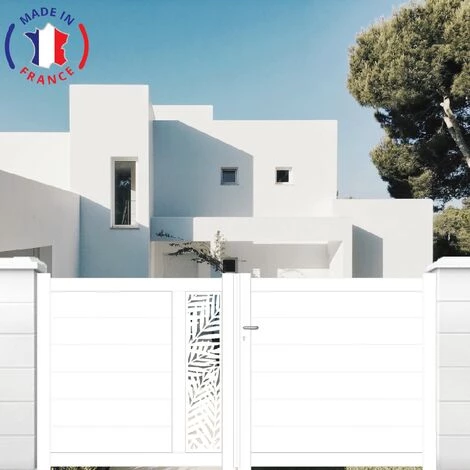 PACKIT Portail Aluminium Battant Découpe Laser En Kit Dimension L.3000 (entre Piliers) X H.1500 Mm Couleurs Blanc (RAL 9010) 4 PACKIT Portail Aluminium Battant Découpe Laser En Kit Dimension L.3000 (entre Piliers) X H.1500 Mm Couleurs Blanc (RAL 9010) – Image 2