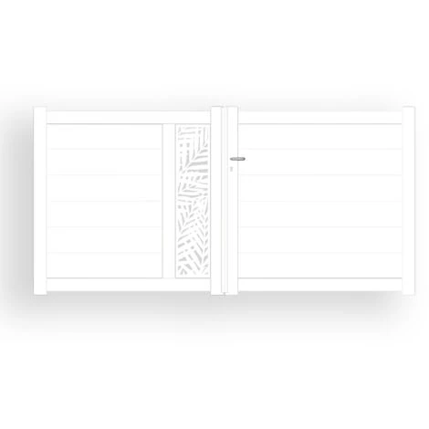 PACKIT Portail Aluminium Battant Découpe Laser En Kit Dimension L.3000 (entre Piliers) X H.1500 Mm Couleurs Blanc (RAL 9010) 6 PACKIT Portail Aluminium Battant Découpe Laser En Kit Dimension L.3000 (entre Piliers) X H.1500 Mm Couleurs Blanc (RAL 9010) – Image 4