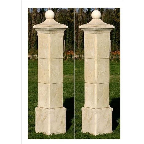 HABITAT ET JARDIN Lot De 2 Piliers De Portail "Provençal" - 41 X 41 X 228 Cm 3 HABITAT ET JARDIN Lot De 2 Piliers De Portail "Provençal" - 41 X 41 X 228 Cm